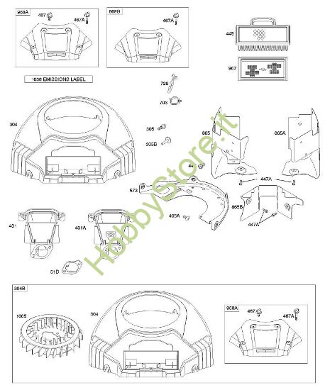 A - Depuratore aria, alloggiamento ventola B&S - 40 €¦ 407577-0111-E1 brand Stihl
